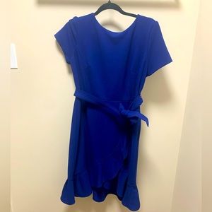 Calvin Klein Royal Blue Ruffle Hem Cocktail Dress